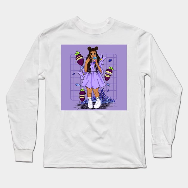 Taro Tea Long Sleeve T-Shirt by aliyahart